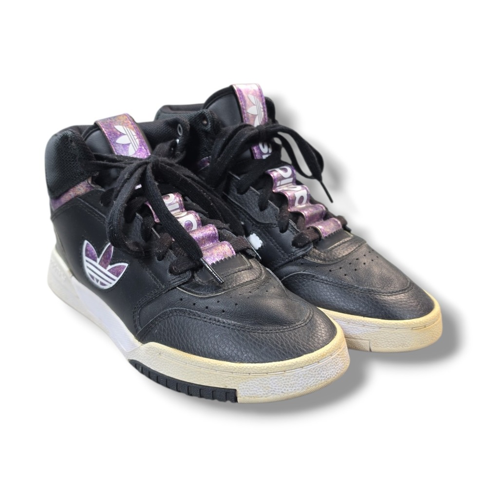 Adidas Drop Step XL High Top Sneakers Black & Purple Women's 7.5‎